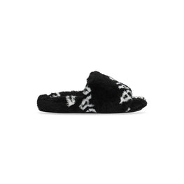 Women's Furry Slipper Fake Fur - Black/White