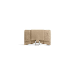 Women's Hourglass Wallet w/ Chain - Warm Beige