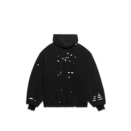 Men's Destroyed Hoodie - Black/White