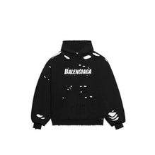 Men's Destroyed Hoodie - Black/White