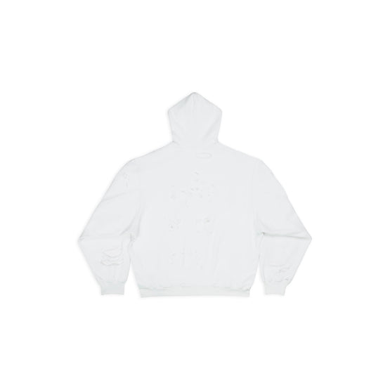 Men's Destroyed Hoodie - White/Black