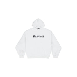 Men's Destroyed Hoodie - White/Black