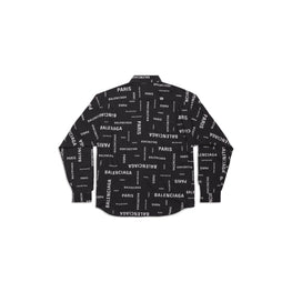 Men's L/S Large Fit Shirt - Black/White