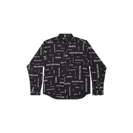 Men's L/S Large Fit Shirt - Black/White