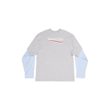 Men's Layered T-Shirt - Heather Gr/White/Red