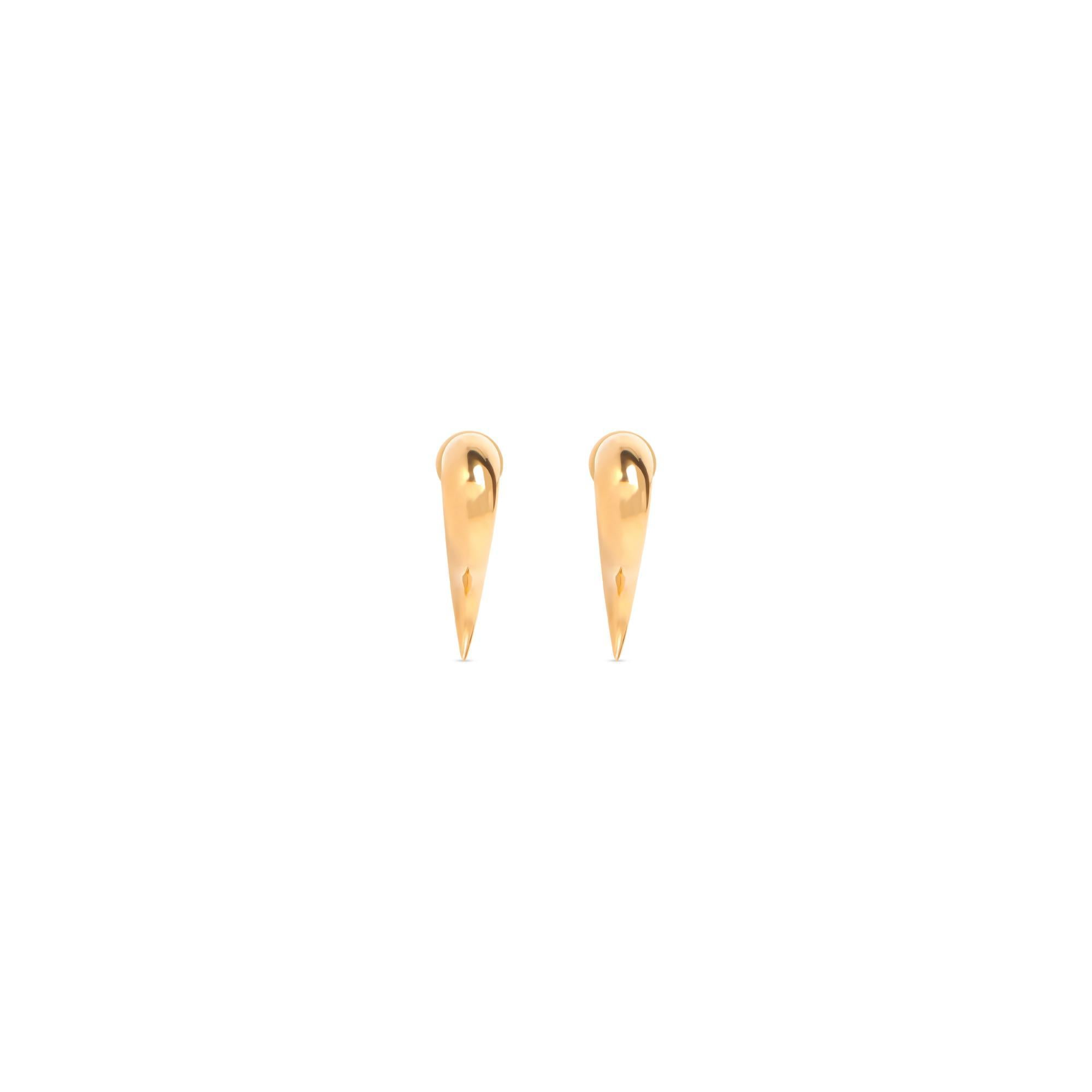 Women's Force Horn Earrings P - Shiny Gold