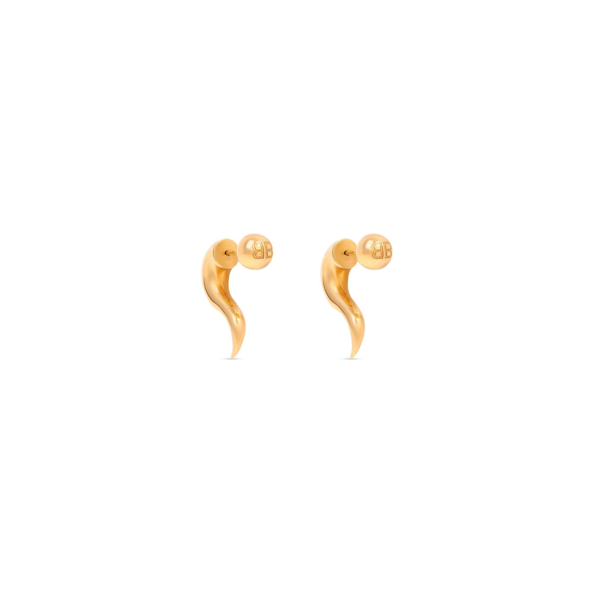 Women's Force Horn Earrings P - Shiny Gold