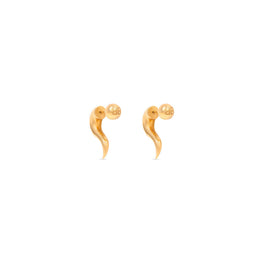 Women's Force Horn Earrings P - Shiny Gold