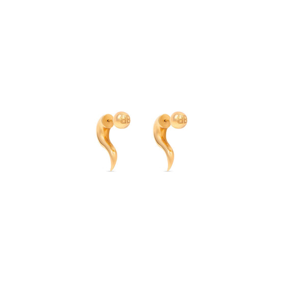 Women's Force Horn Earrings P - Shiny Gold