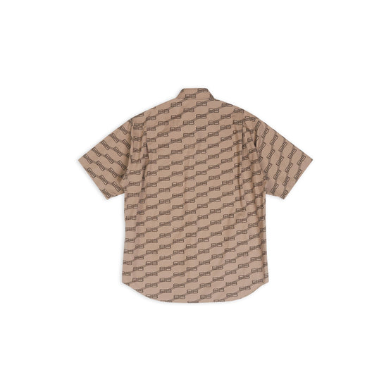 Women's S/S Large Fit Shirt - Beige/Brown