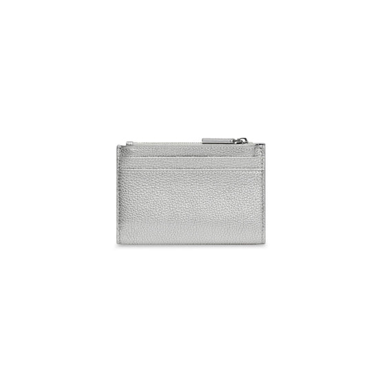 Men's Cash Folded Vert Card Holder - Silver/L Black