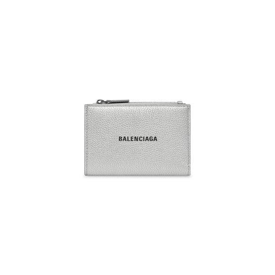 Men's Cash Folded Vert Card Holder - Silver/L Black