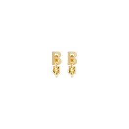 Women's B Chain Flex Earrings P - Shiny Gold