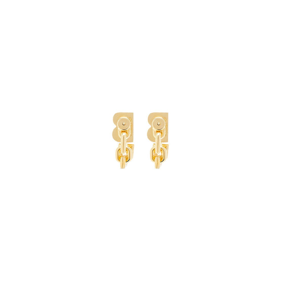 Women's B Chain Flex Earrings P - Shiny Gold