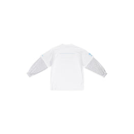 Men's Double Sleeves T-Shirt - White/Blue