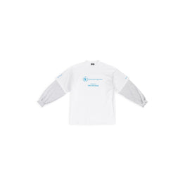 Men's Double Sleeves T-Shirt - White/Blue