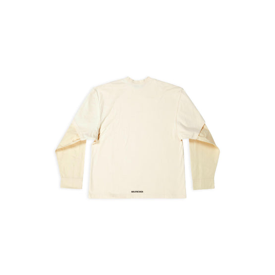 Men's Layered T-Shirt - Cream/Cream/Black