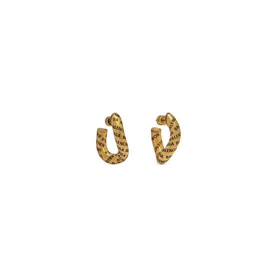 Women's Logo Earrings P - Antique Gold