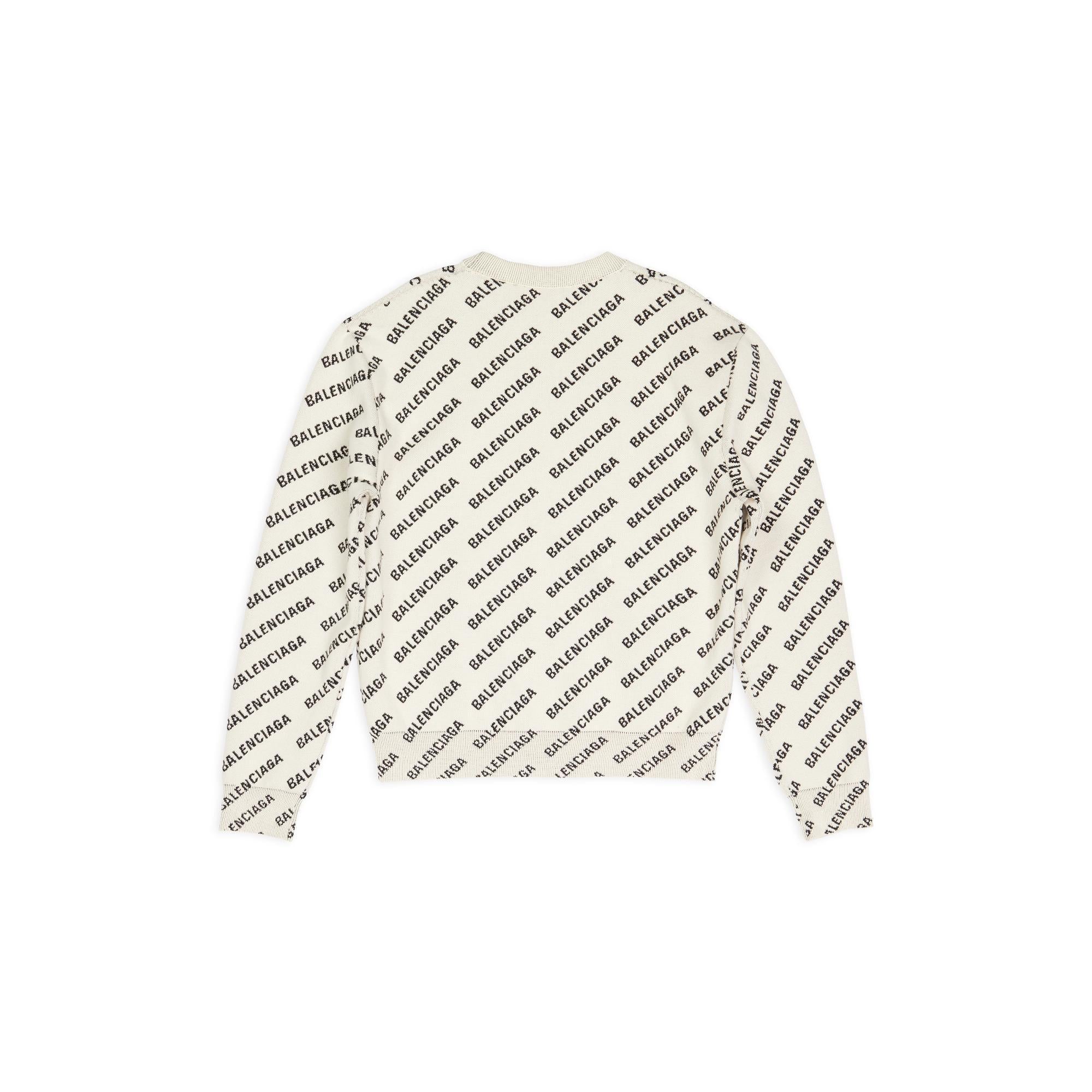 Women's All-Over Crewneck - Chalky White/Black