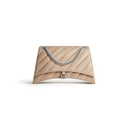 Women's L Crush Chain Bag - Warm Beige