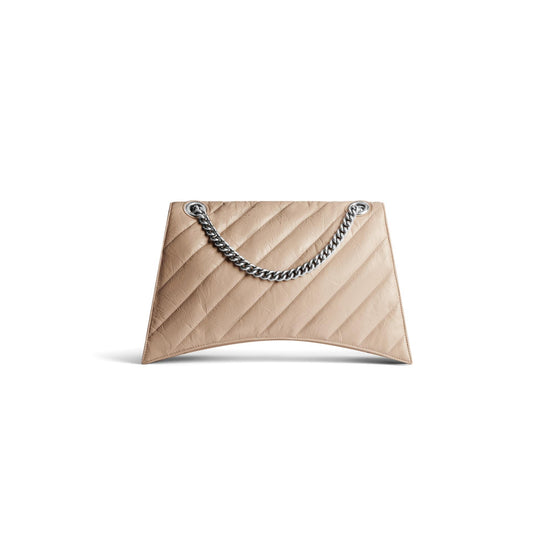 Women's L Crush Chain Bag - Warm Beige