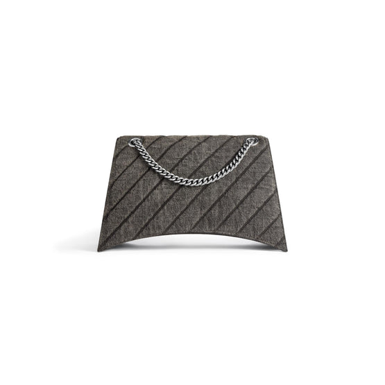 Women's L Crush Chain Bag - Charcoal Black