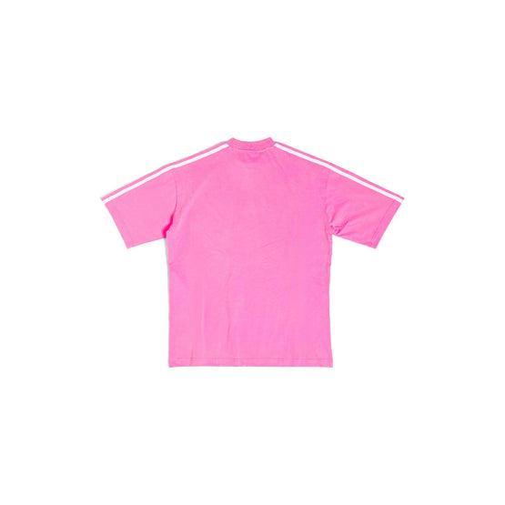 Women's Adidas Medium Fit T-Shirt - Neon Pink/Wht/Wht