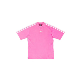 Women's Adidas Medium Fit T-Shirt - Neon Pink/Wht/Wht