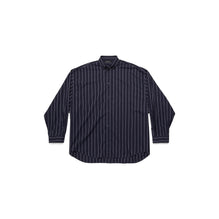 Men's Oversized Shirt - Navy/White