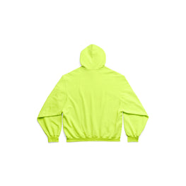 Men's Destroyed Hoodie - Fluo Yellow/ White