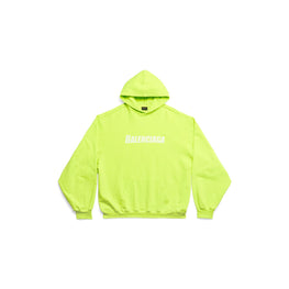 Men's Destroyed Hoodie - Fluo Yellow/ White