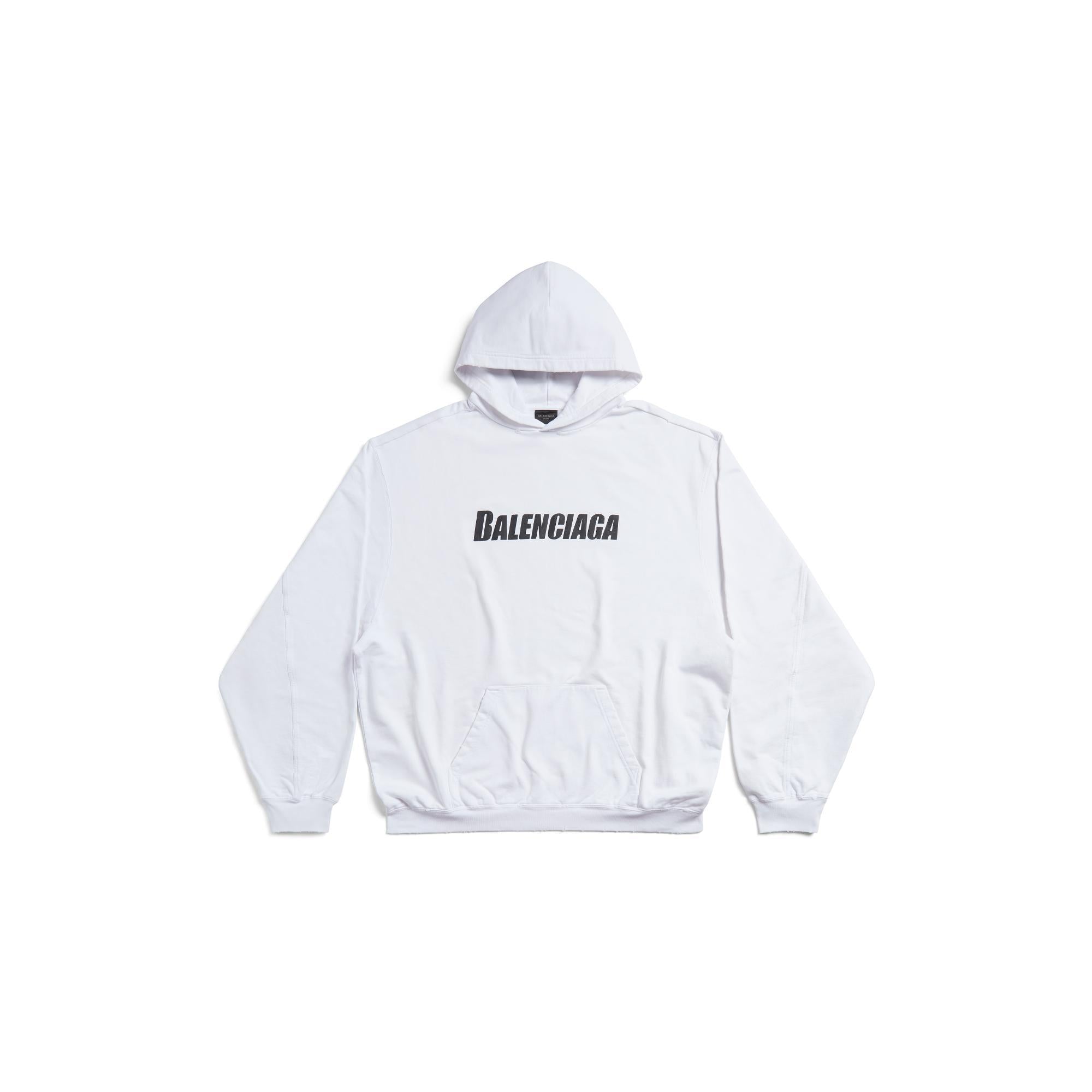 Men's Destroyed Hoodie - White/Black