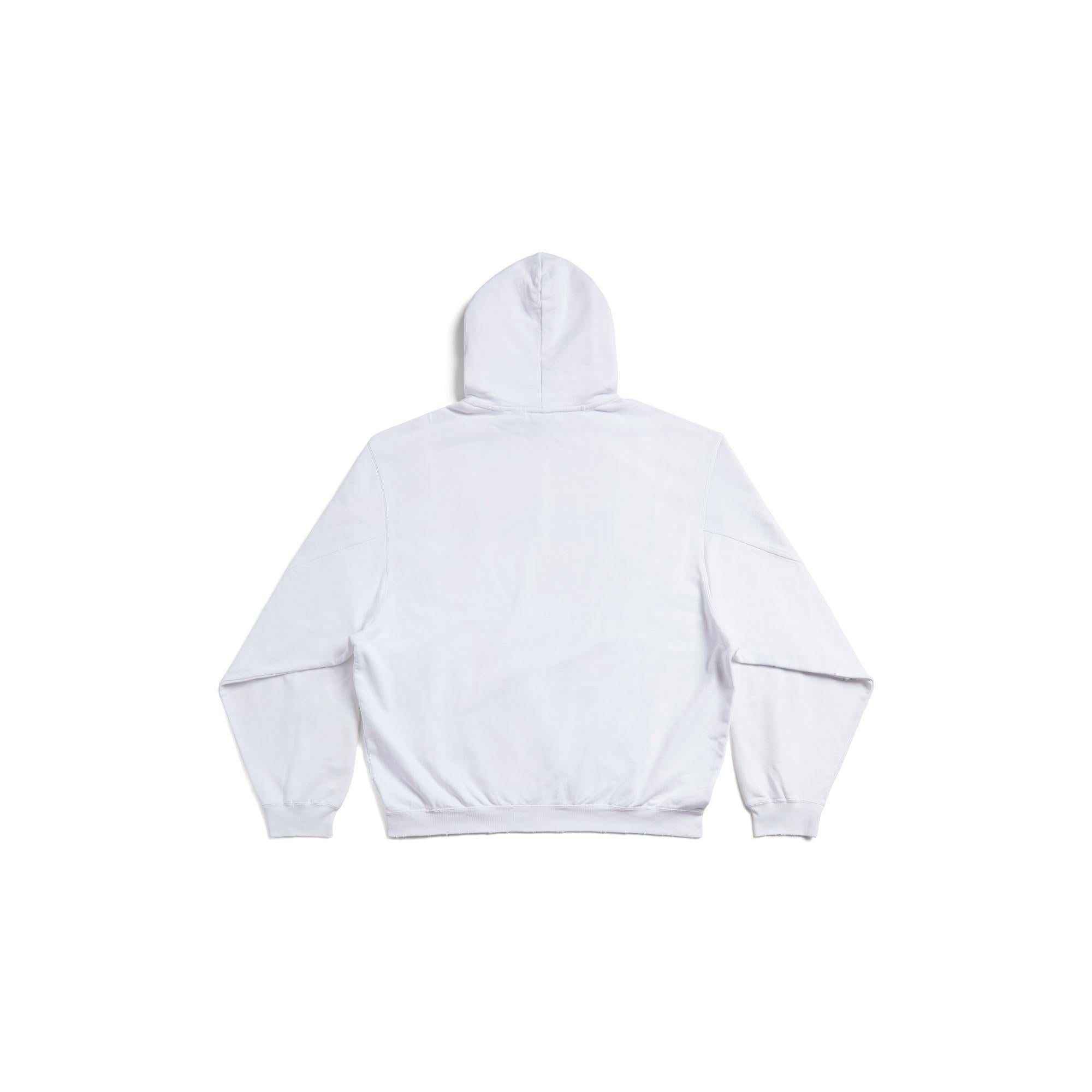 Men's Destroyed Hoodie - White/Black