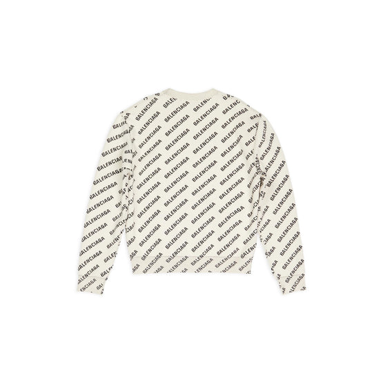 Women's All-Over Crewneck - Chalky White/Black