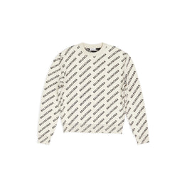 Women's All-Over Crewneck - Chalky White/Black