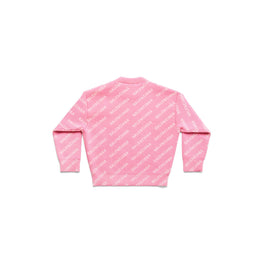 Kids All Over Crewneck - Pink/White