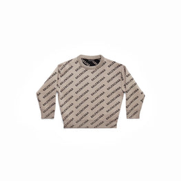 Kids All Over Crewneck - Dark Beige/Black