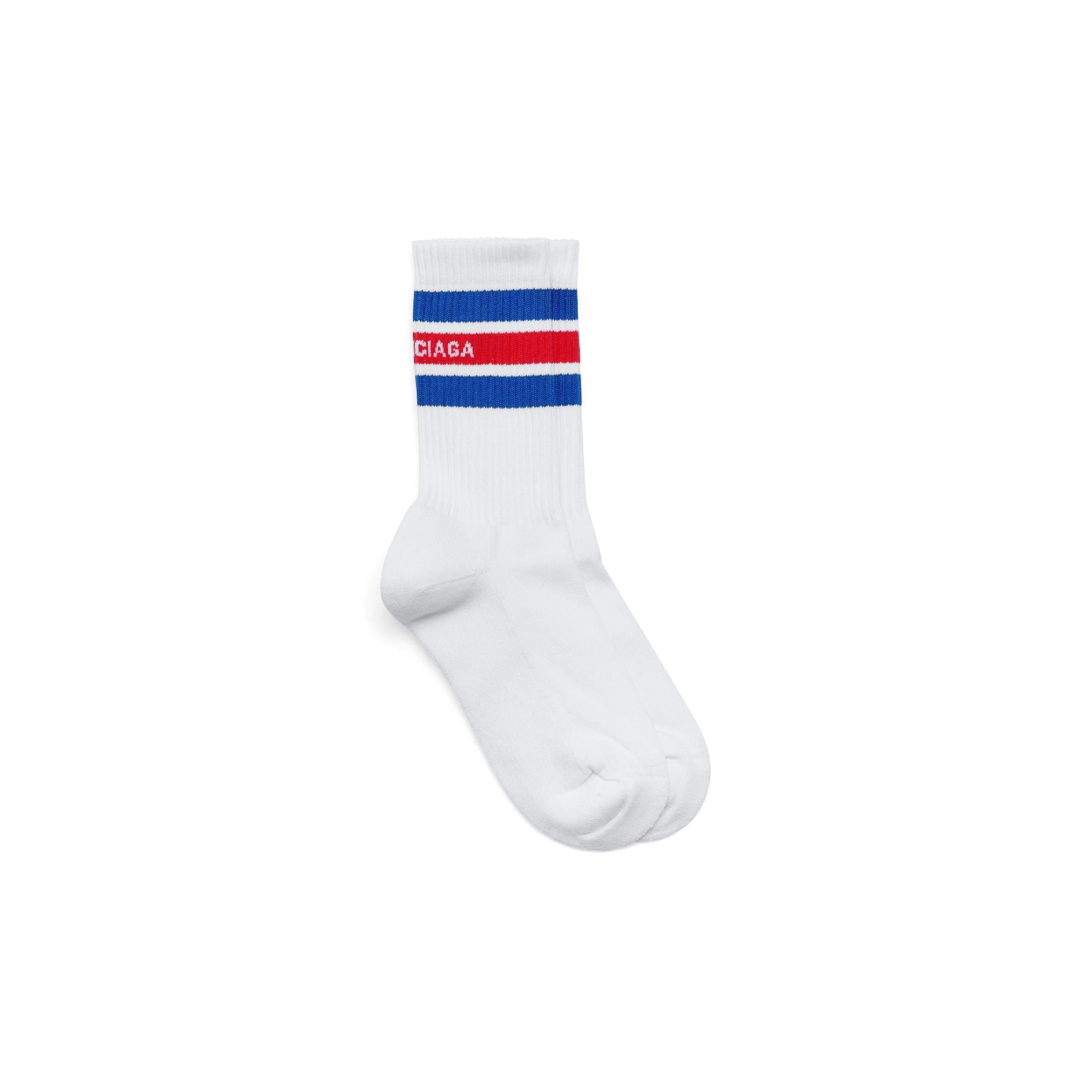 Men's Socks Stripes Socks - White/Light Blue