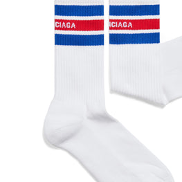 Men's Socks Stripes Socks - White/Light Blue