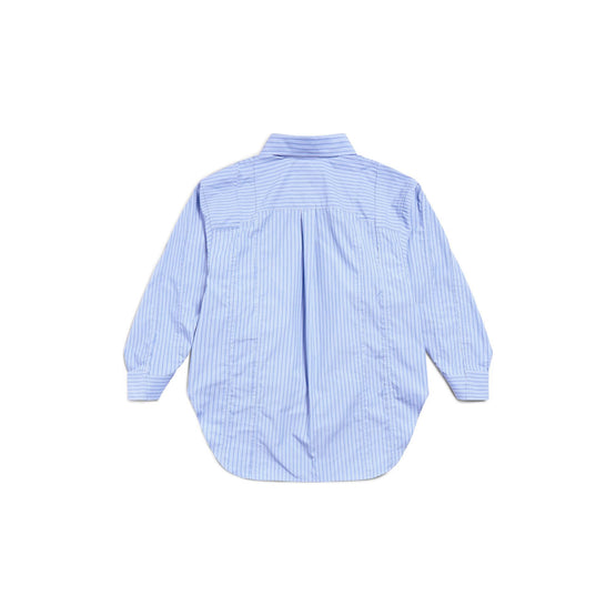 Women's Diy Twisted Sleeve Shirt - Blue/Light Blue