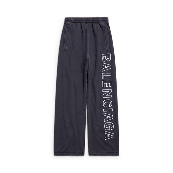 Men's Baggy Sweatpants - Washed Black/White