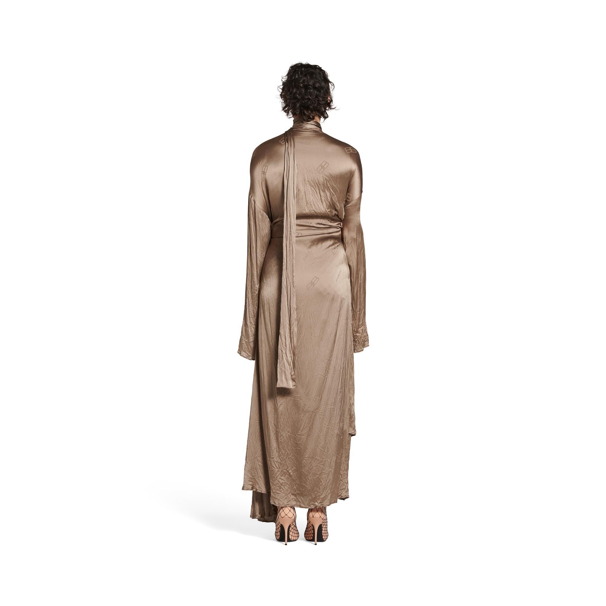 Women's Front Drape Dress - Dark Beige