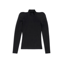 Men's Round Shoulder L/S Turtleneck - Black