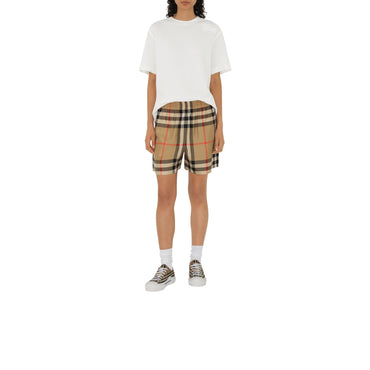 Check Silk Shorts - Archive Beige Ip Chk