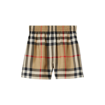 Check Silk Shorts - Archive Beige Ip Chk