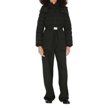 Belted Puffer Jacket - Black
