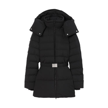 Belted Puffer Jacket - Black