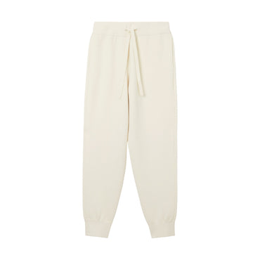 Cashmere Blend Jogging Pants - Natural White