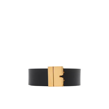Reversible Leather B Cut Belt - Black/ Brass