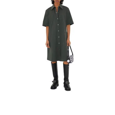 Cotton Blend Shirt Dress - Onyx